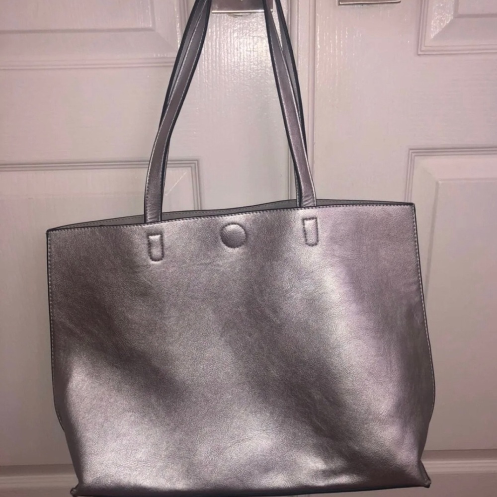 Silver shoulder bag